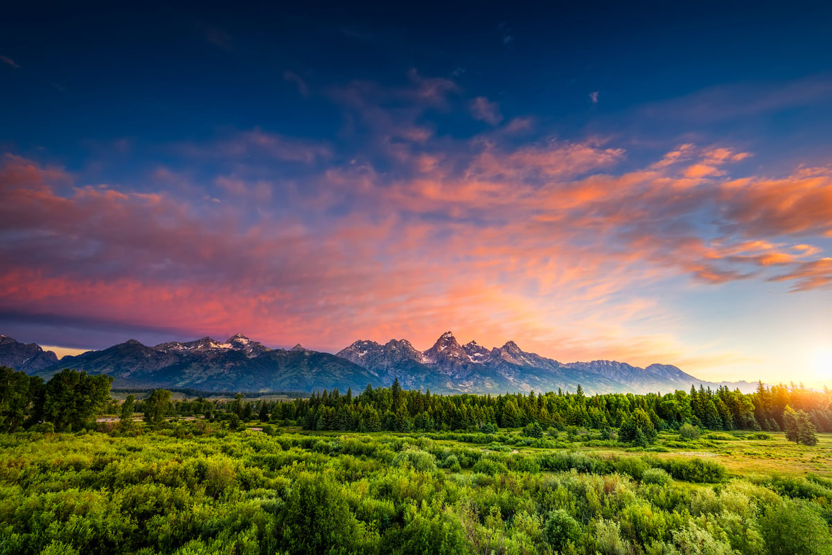 Sunrise in the Wyoming Tetons